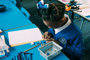 Children Counting Blocks